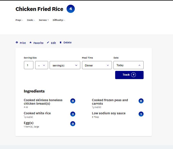 Chicken Fried Rice Weight Watchers Points Breakdown