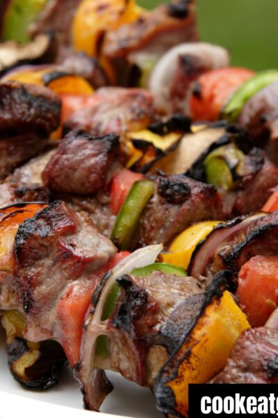 Grilled Kabobs On a plate