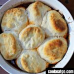 Easy meatballl casserole baked in a corning ware dish