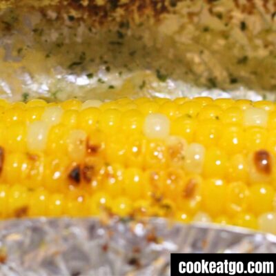 Grilled Corn on the cob ready to eat in foil