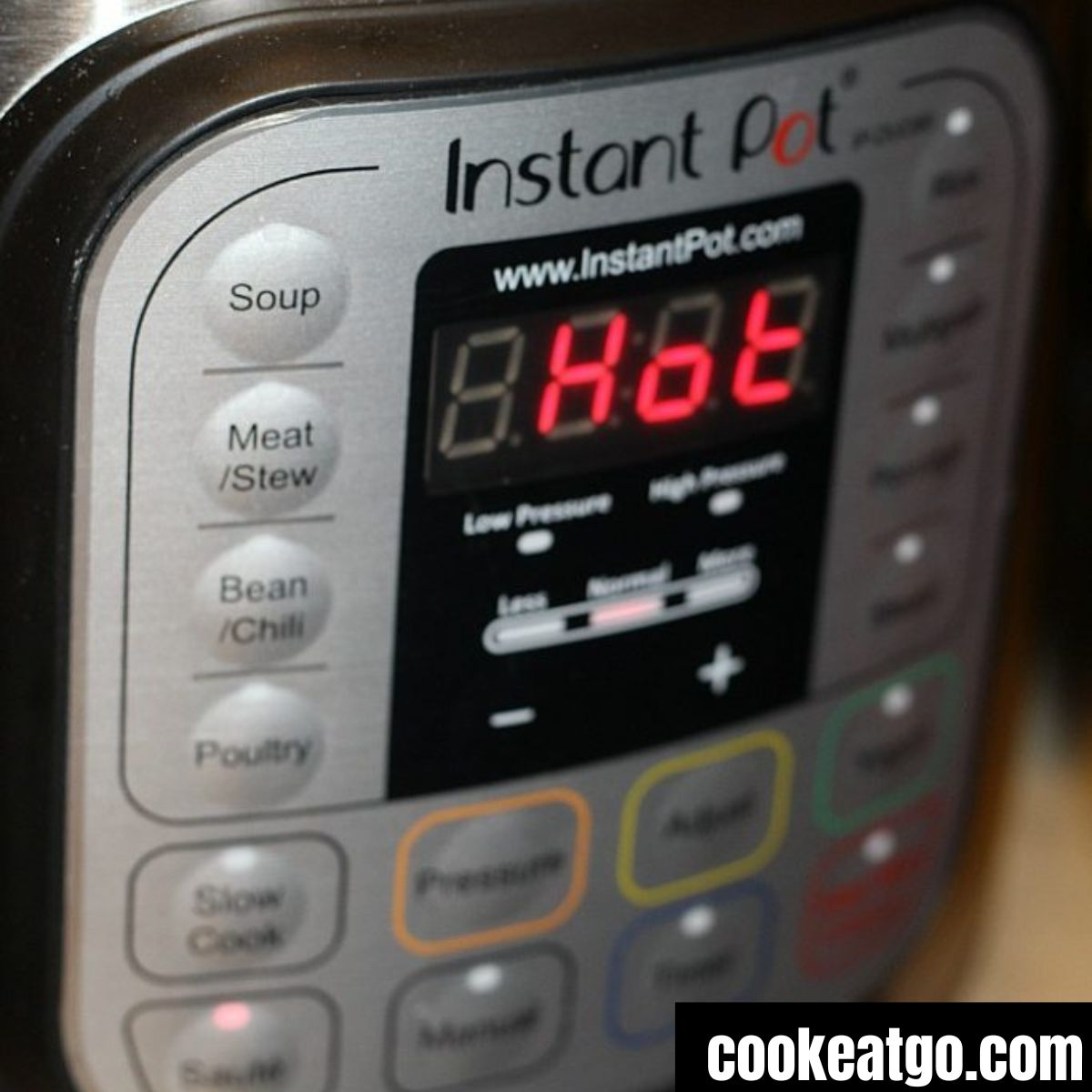 Instant pot with hot on the display