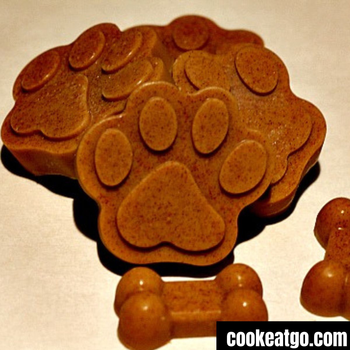 Homemade frozen coconut oil dog treats with peanut butter