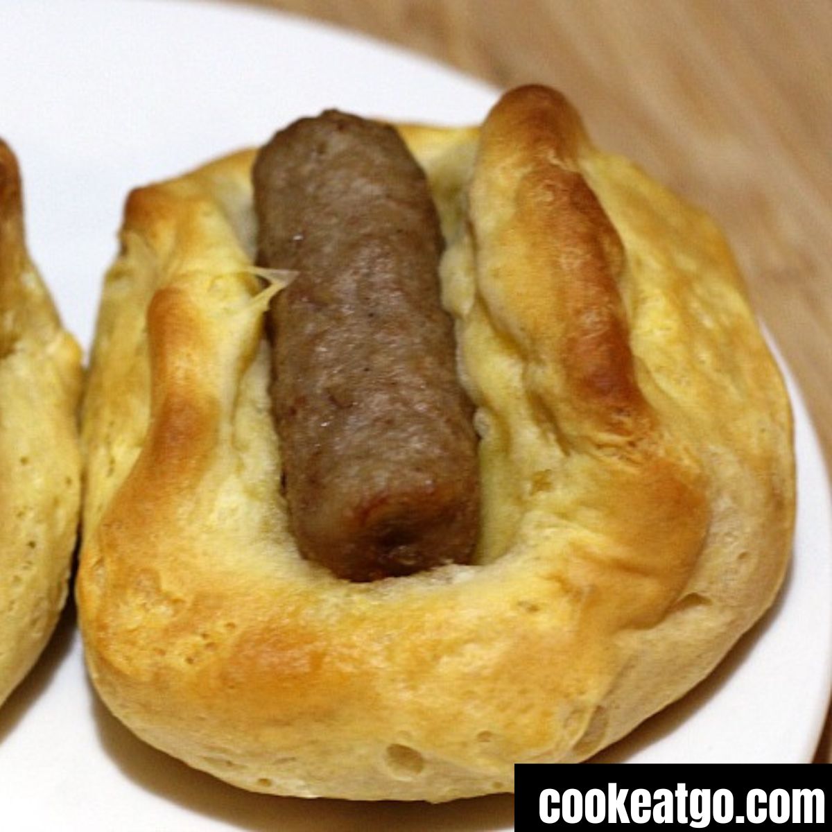 Sausage Biscuit Rollups on a white plate