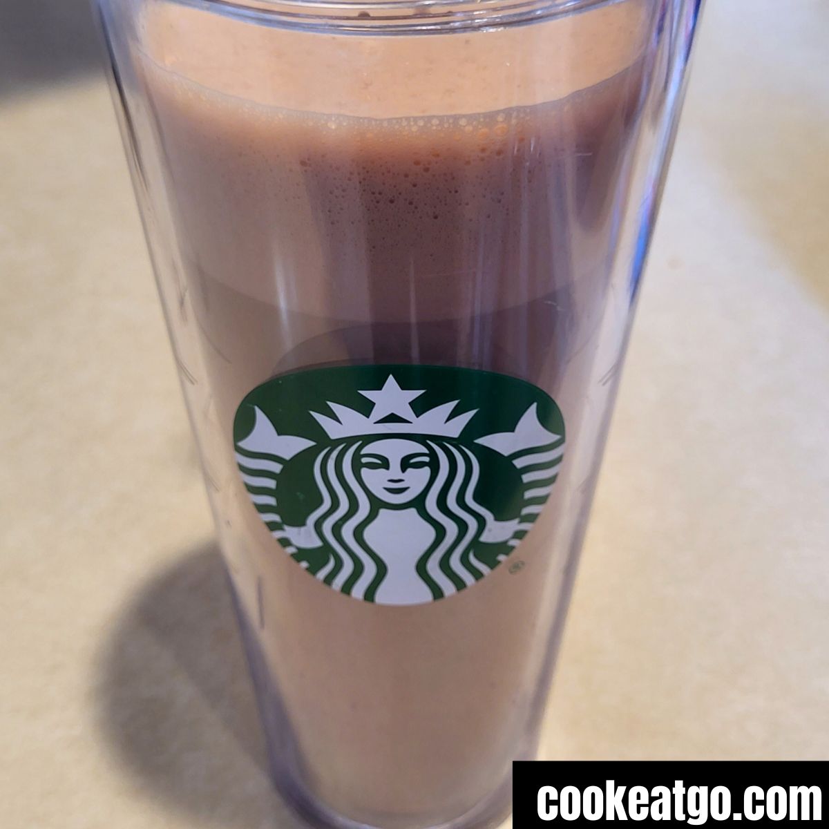 Frothed skinny mocha in clear starbucks venti cup