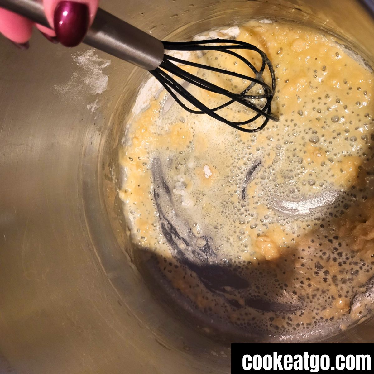 Butter and flour in a stainless steel pot