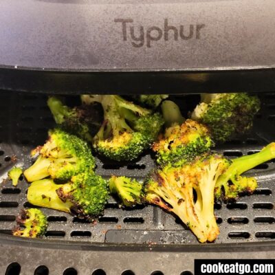 Air Fryer Frozen Boccoli Floret In Typhur Dome Basket