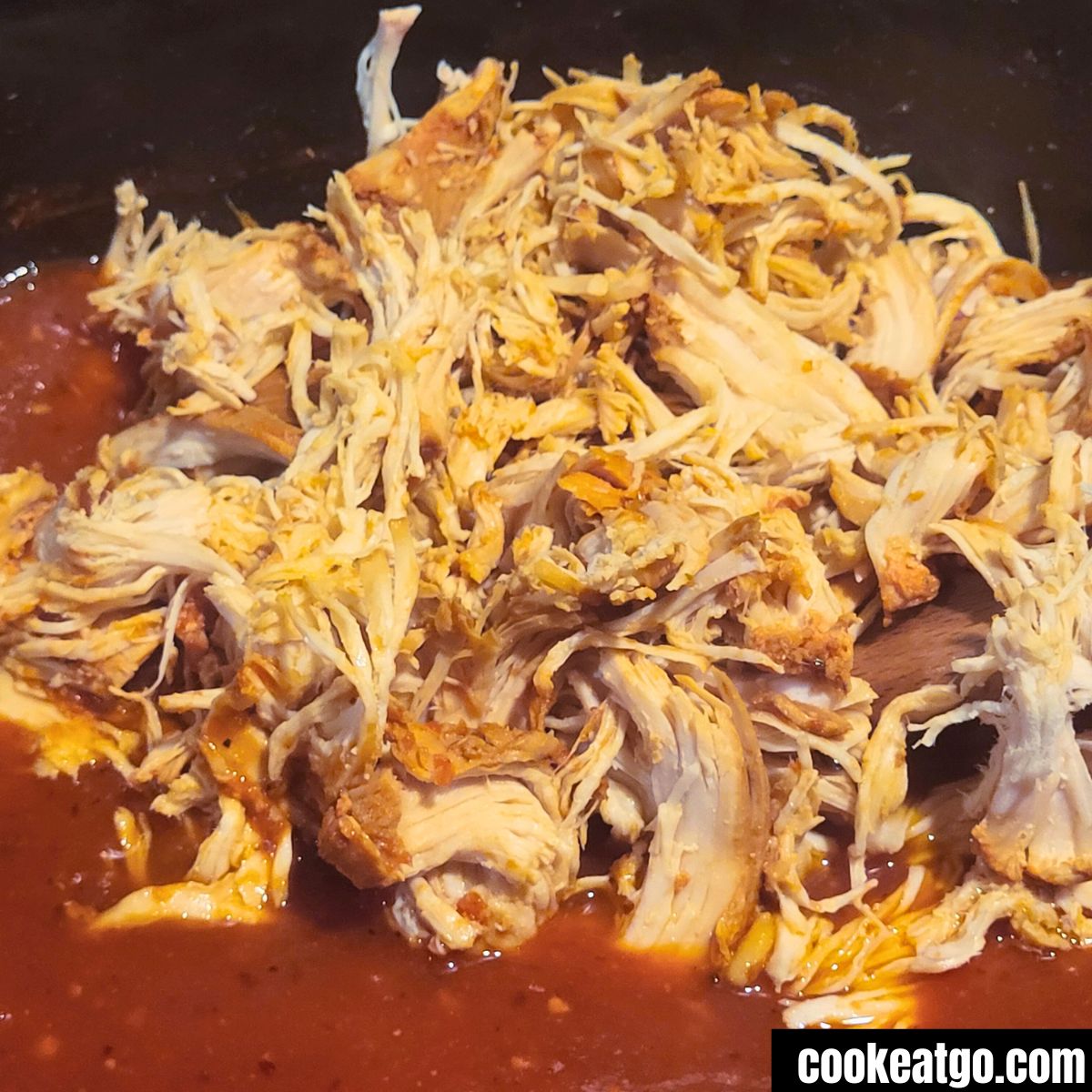 Shredded Chicken breasts in slow cooker chicken parmesan soup