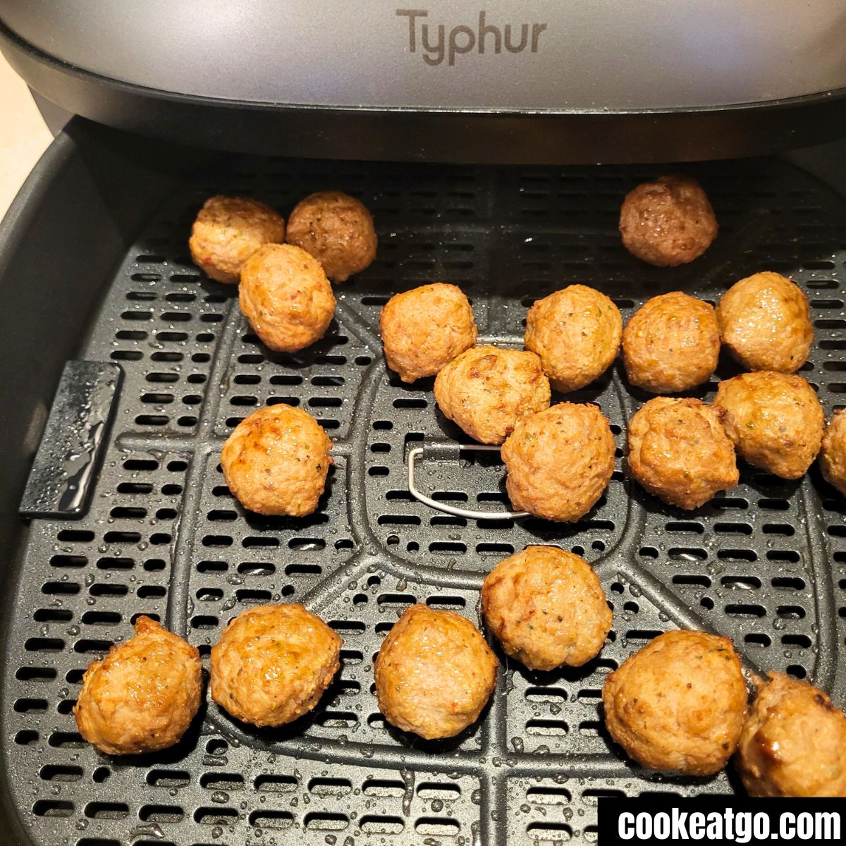 Kirkland meatballs half way thru cooking in Typhur Dome