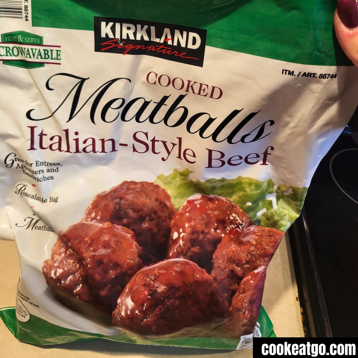 Kirkland Itailian Style Beef Meatballs in the store Bag