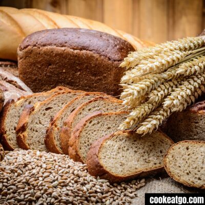 bread and grains in an arrangement