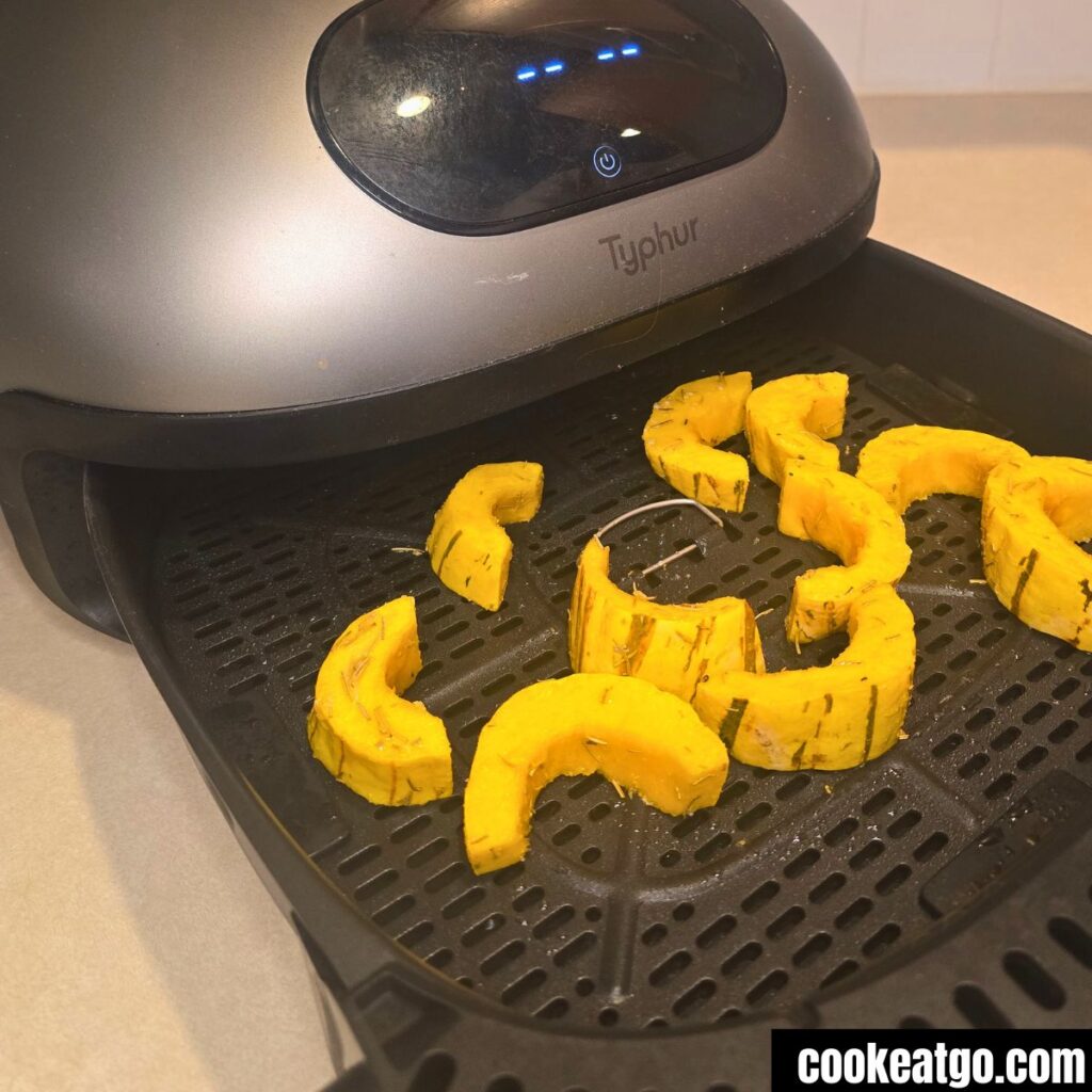Delicata Squash seasoned in typhur air fryer dome