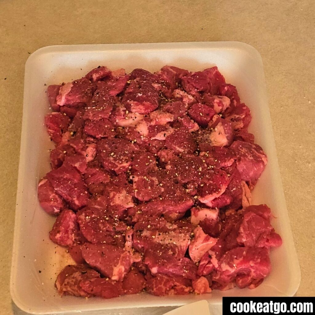 Beef Stew Meat Seasoned With All Purpose Seasoning