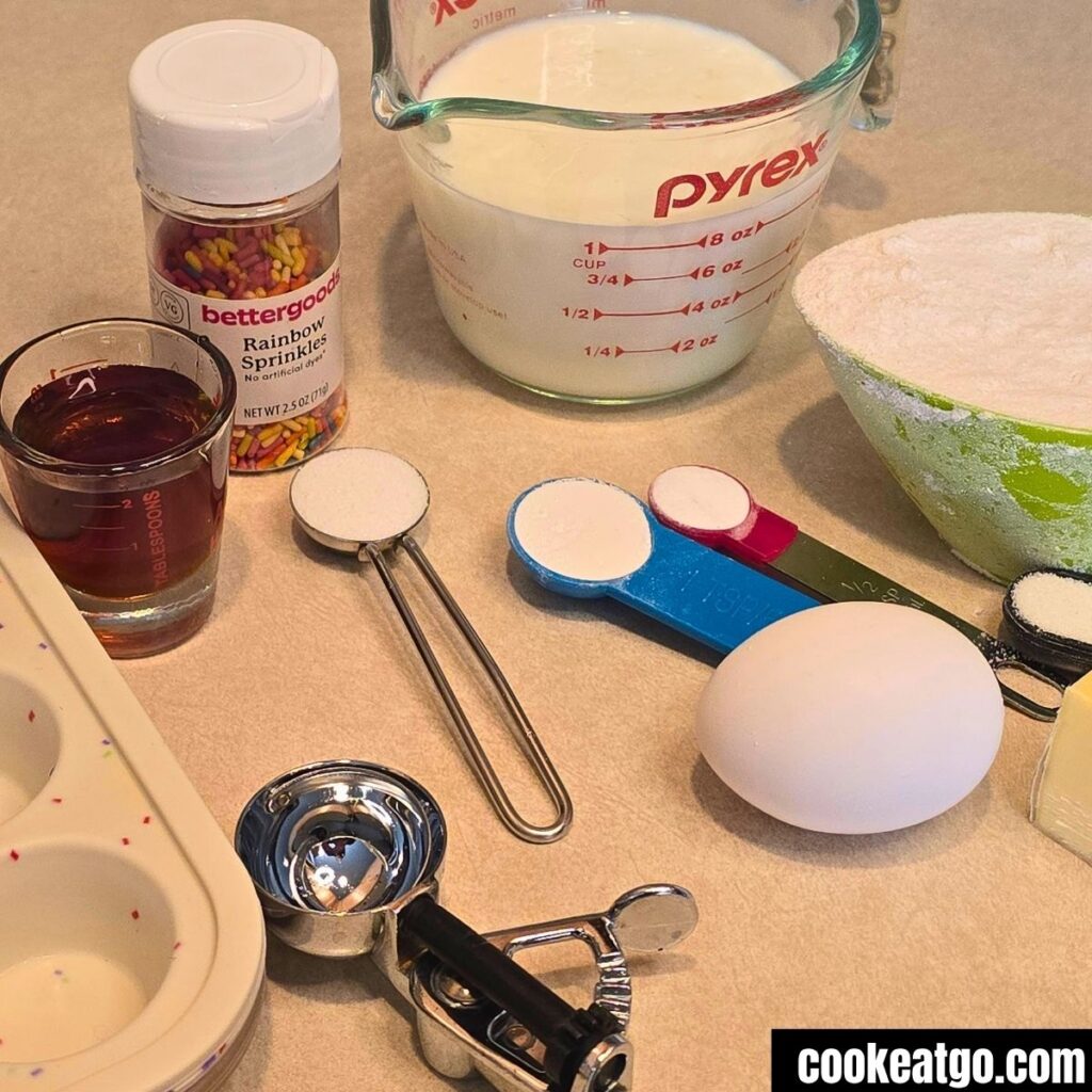 Ingredients for mini Muffin pancakes